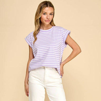 Striped Cap Sleeve Top