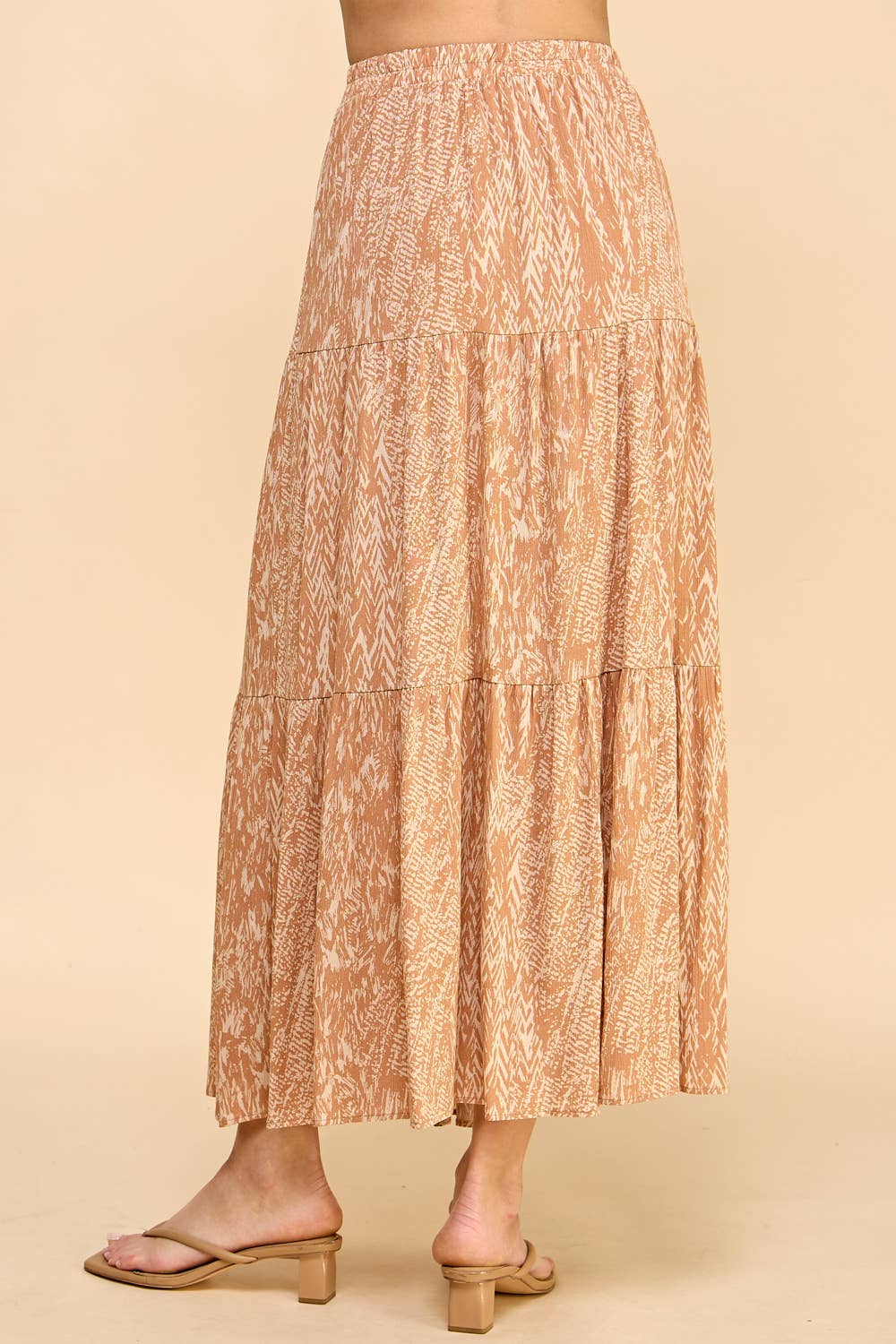 Three Layered Abstract Printed Skirt