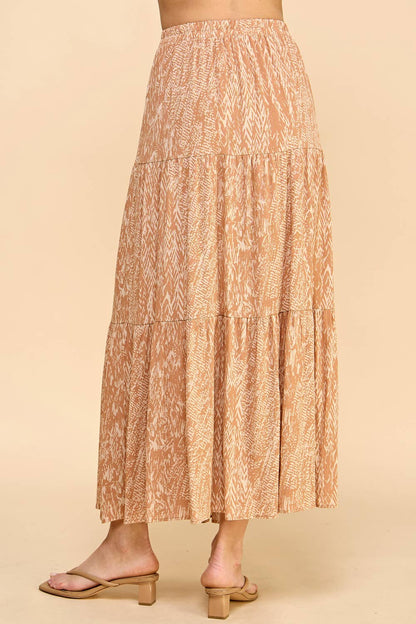 Three Layered Abstract Printed Skirt