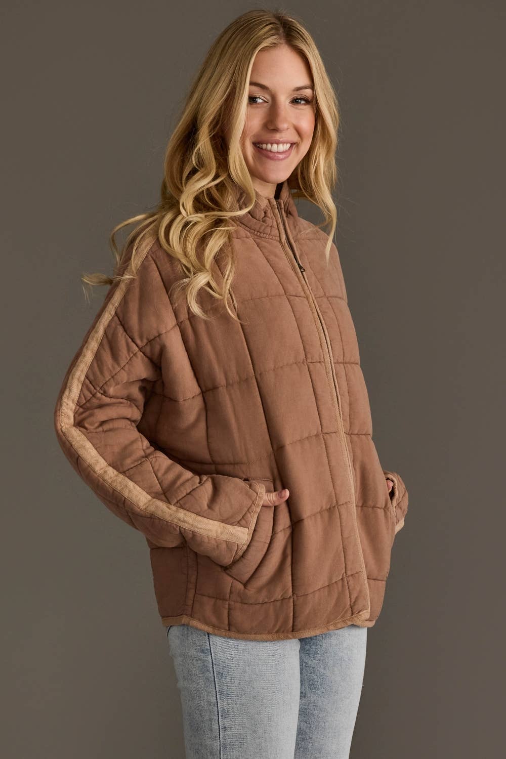 Tan Soft Quilted Jacket