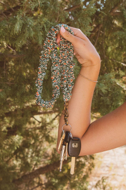 Green Floral Lanyard