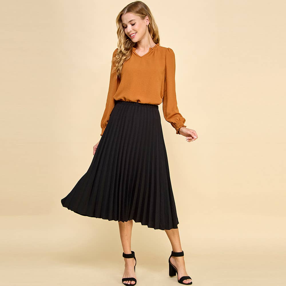 Pleated Midi Skirt