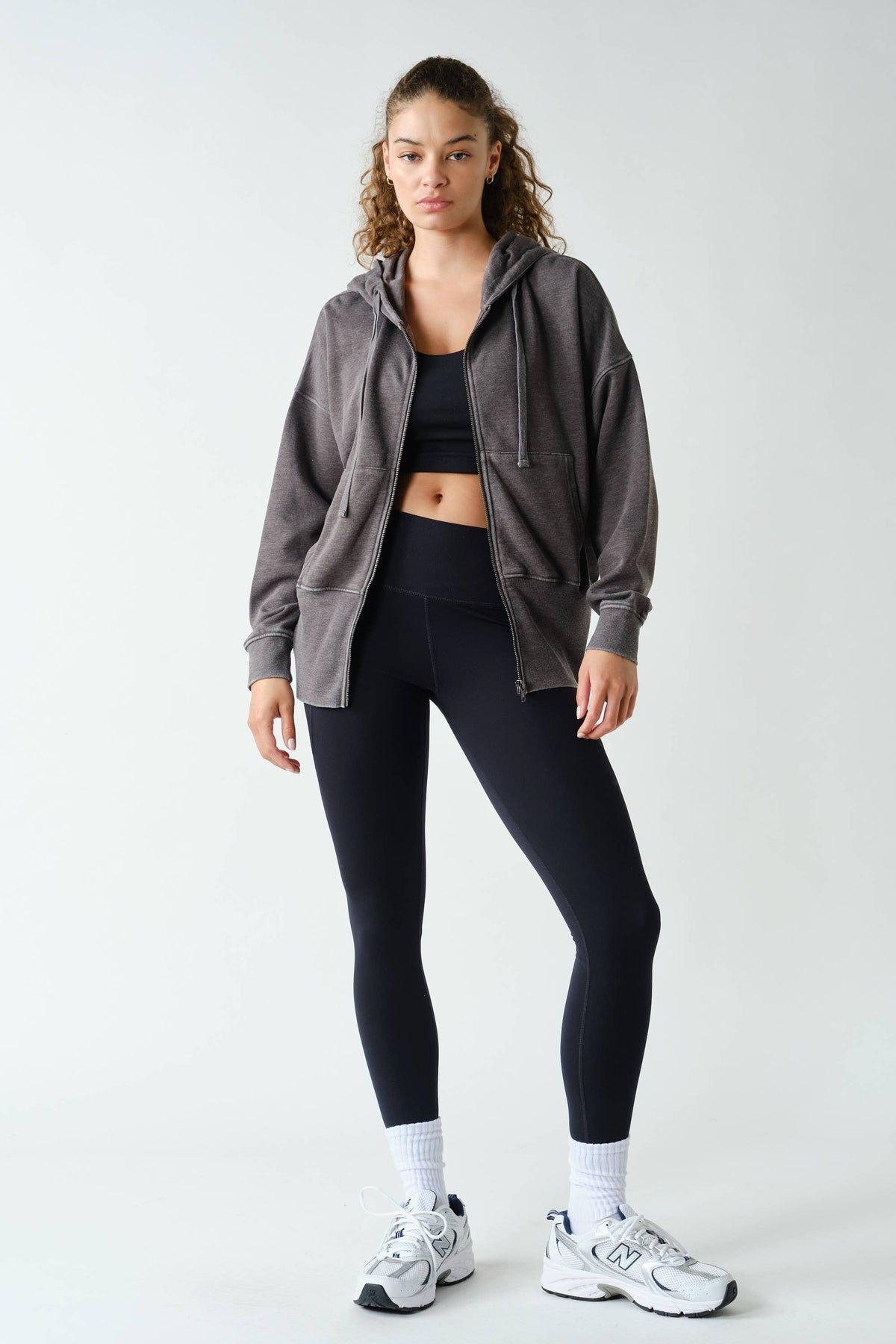 Fleece Hoodie Tapered Sleeves