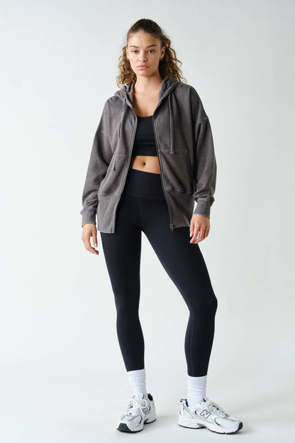 Fleece Hoodie Tapered Sleeves