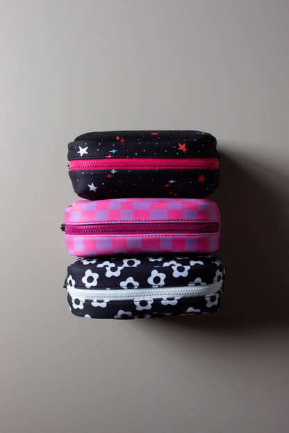 Neoprene Pouch White Flower