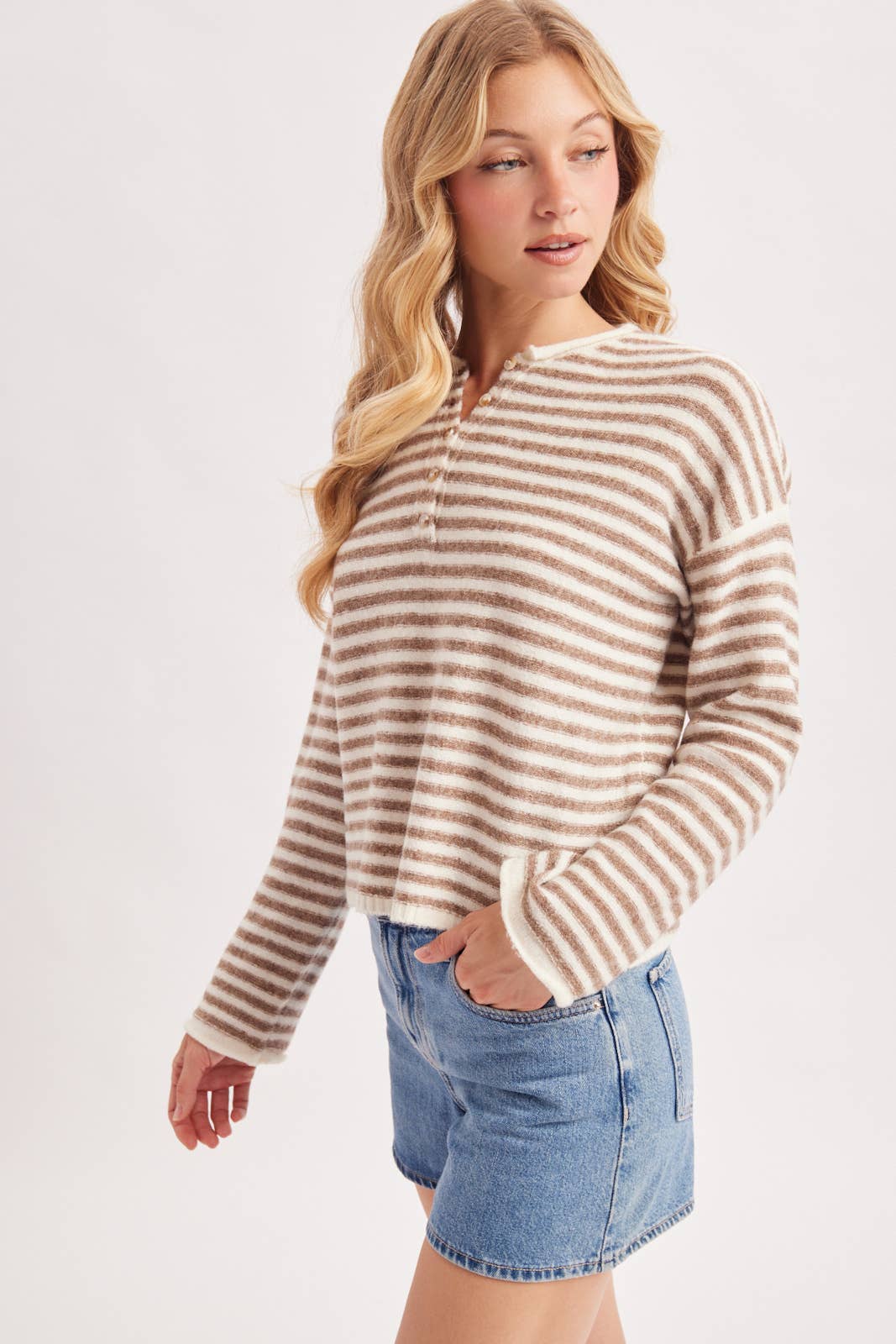 Relaxed Stripe Henley