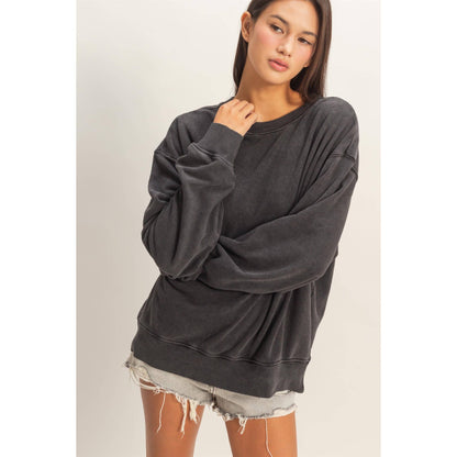 Mineral Washed Crew Neck Sweatshirt