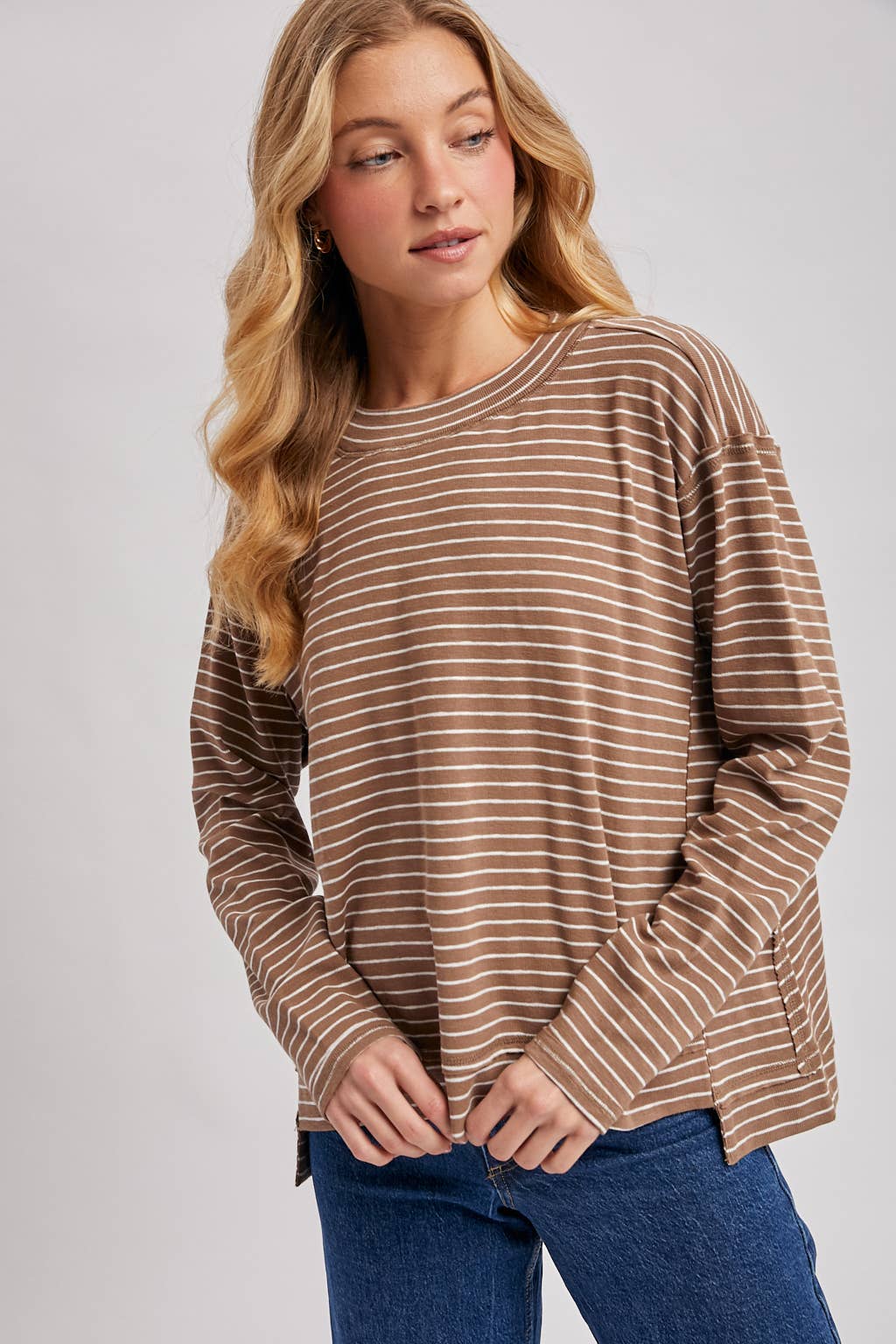 Striped Slouchy Crew