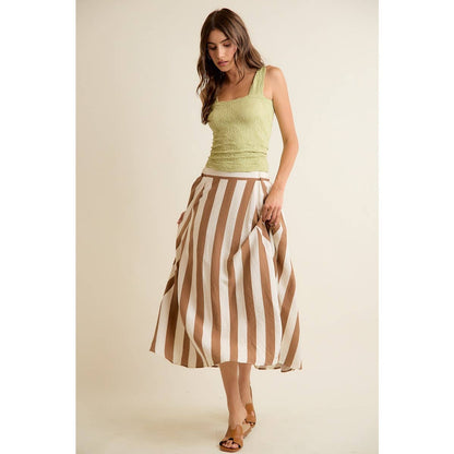 Striped Midi Skirt