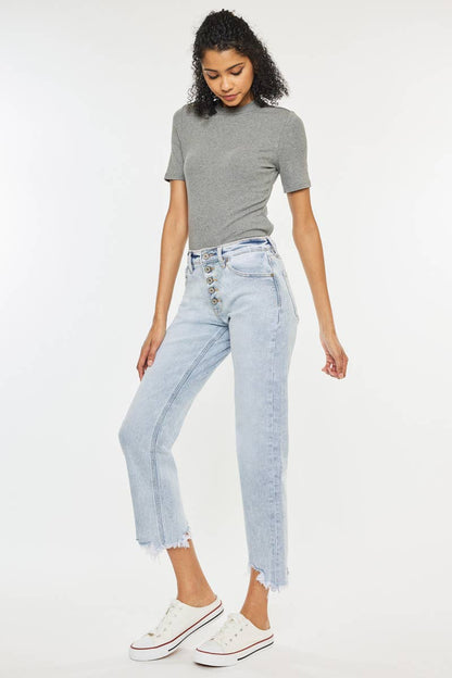 High Rise Slim Straight Jeans