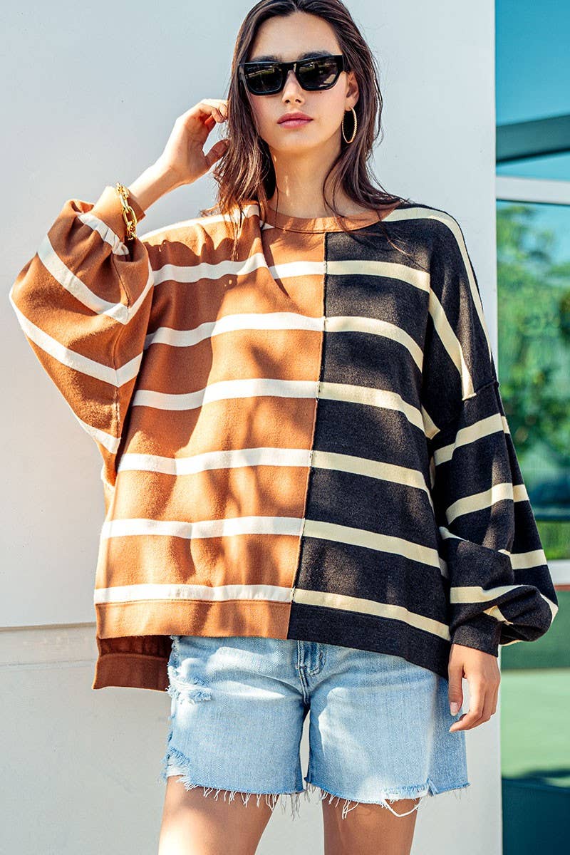 Two Tone Stripe Top