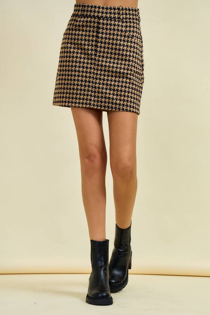 Houndstooth Mini Skirt