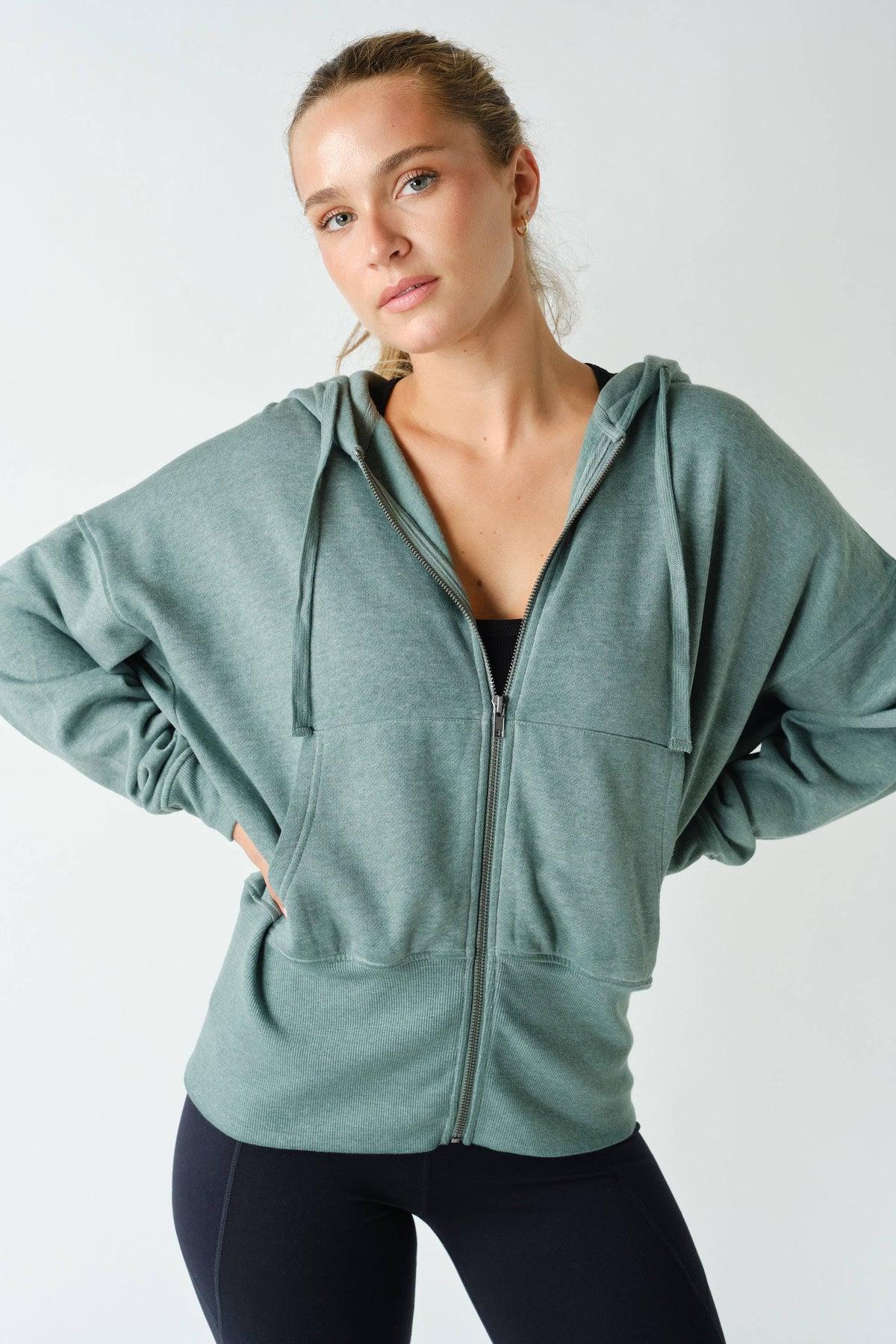 Fleece Hoodie Tapered Sleeves