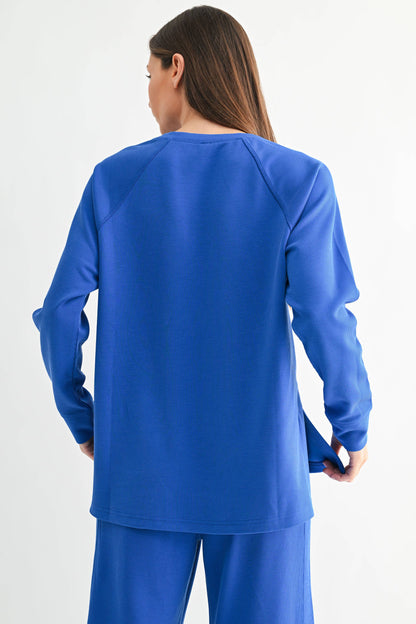 Luxe Sand Wash Rib Raglan Tee