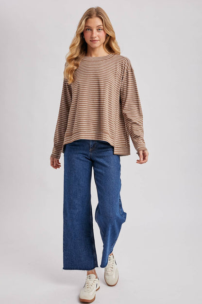 Striped Slouchy Crew