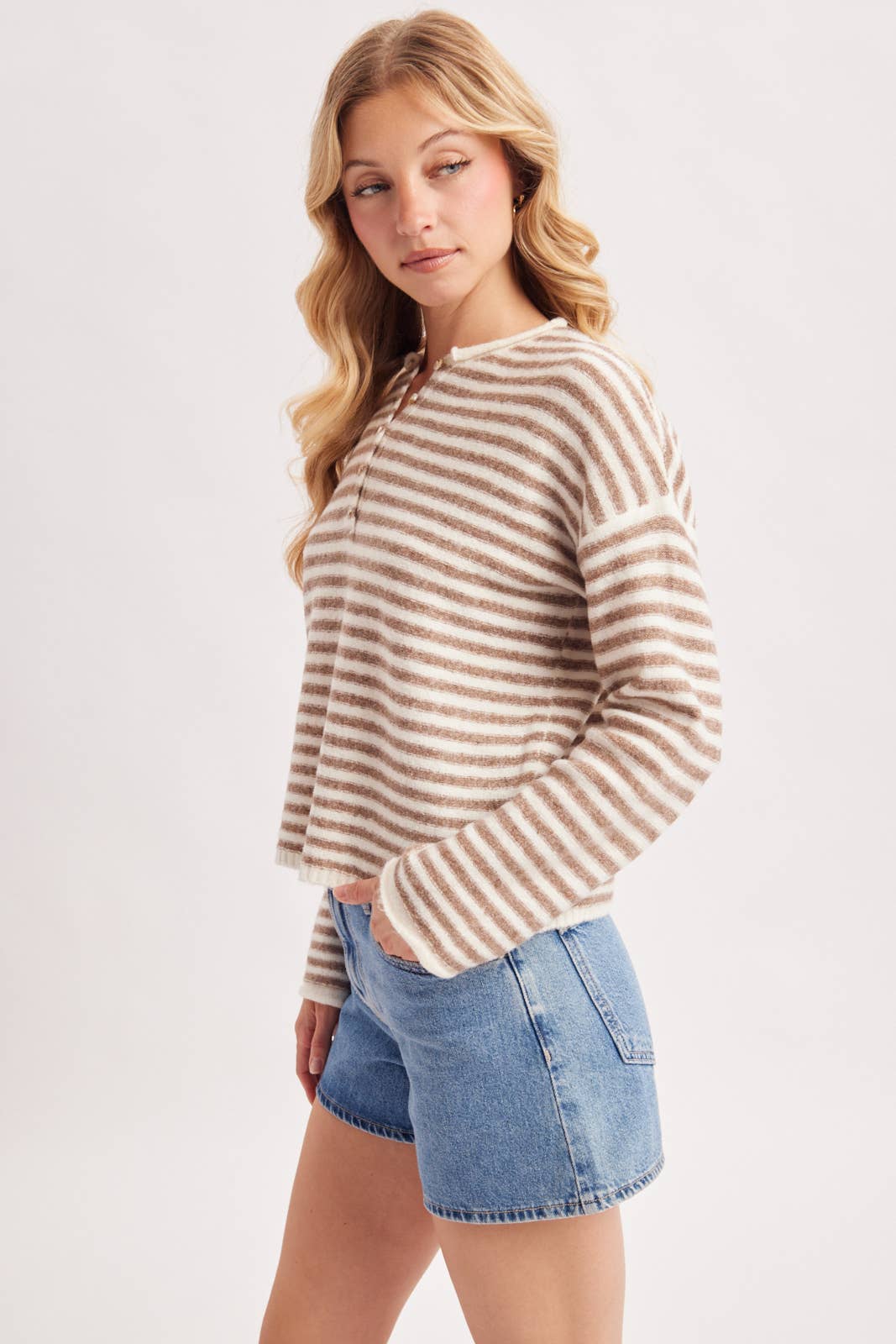 Relaxed Stripe Henley