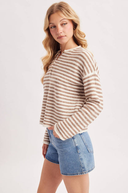 Relaxed Stripe Henley