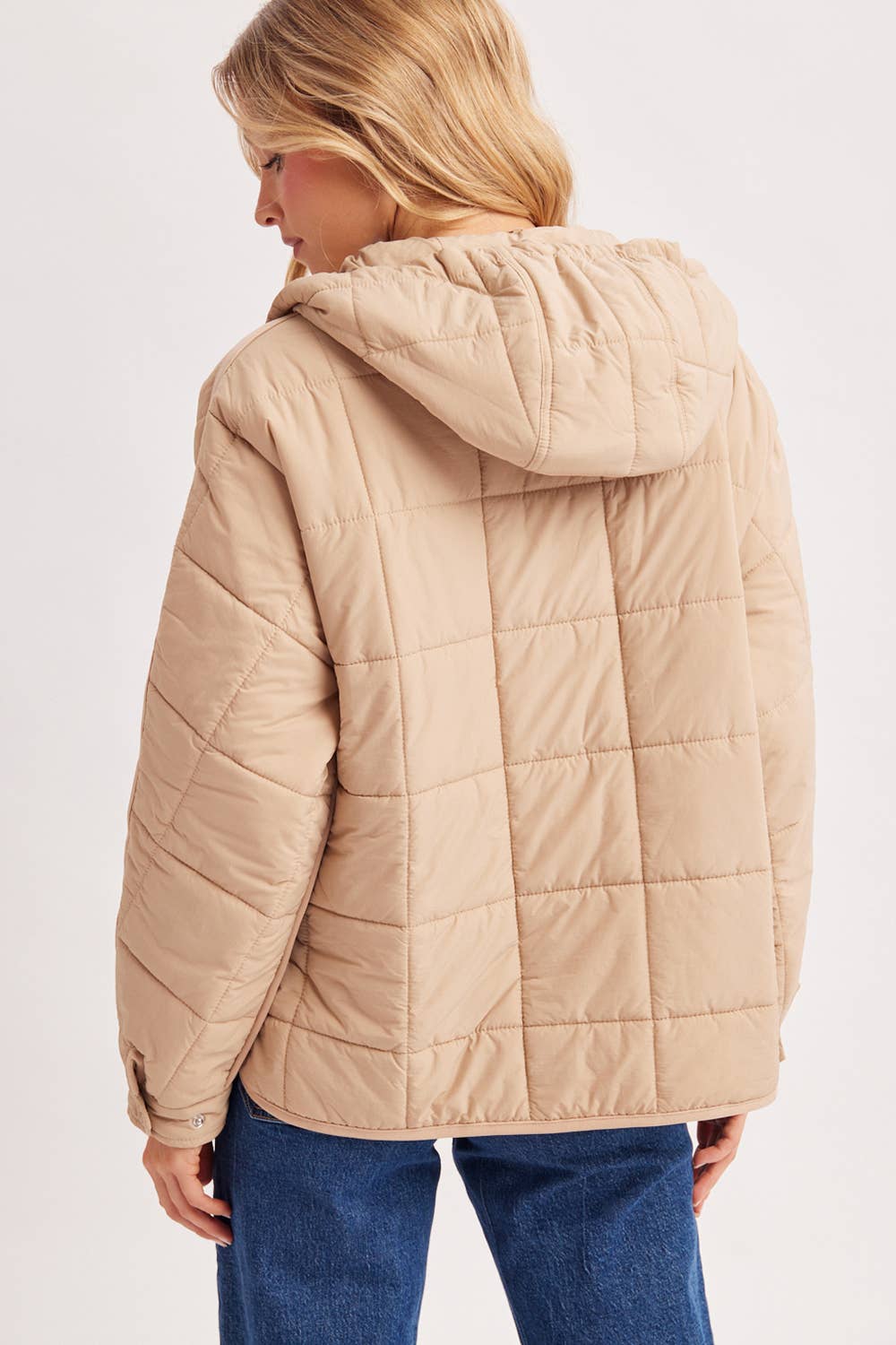 Quilted Hooded Pullover