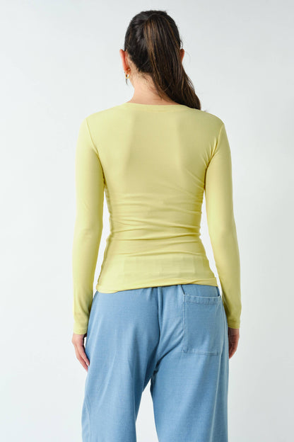 Essential Long-Sleeved Micro-Ribbed Athleisure Top