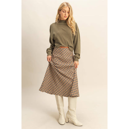 Checkered Midi Skirt