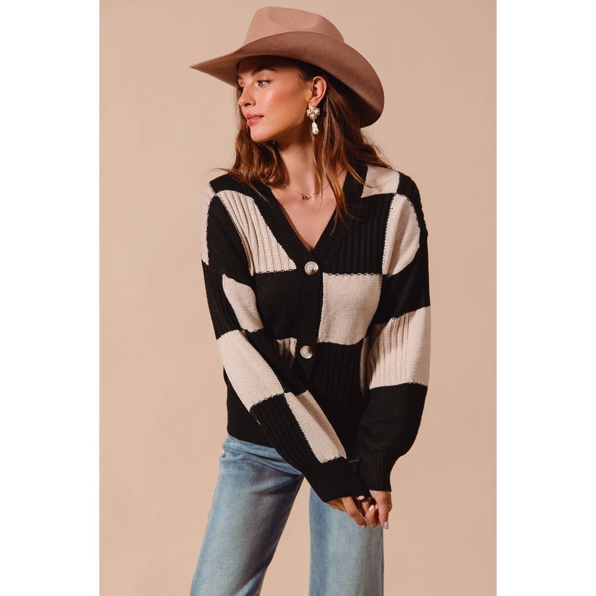 Checkered Cardi
