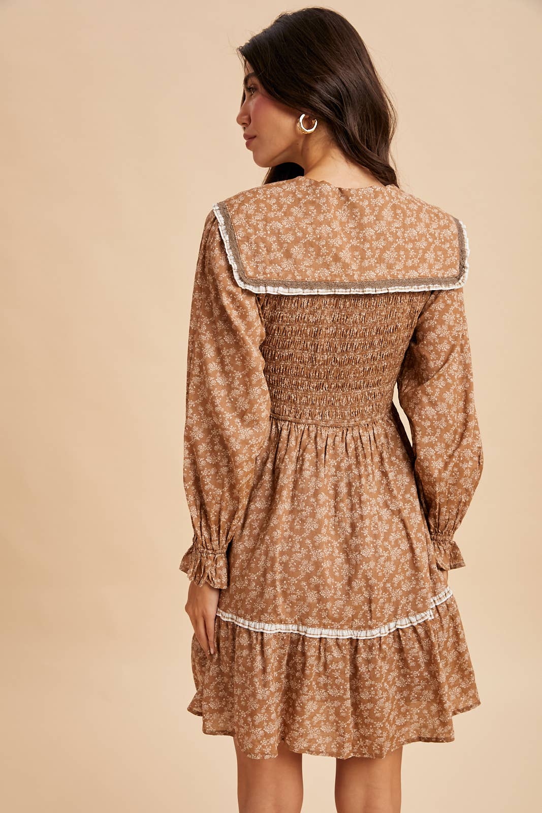 Smocked Collar Mini Dress