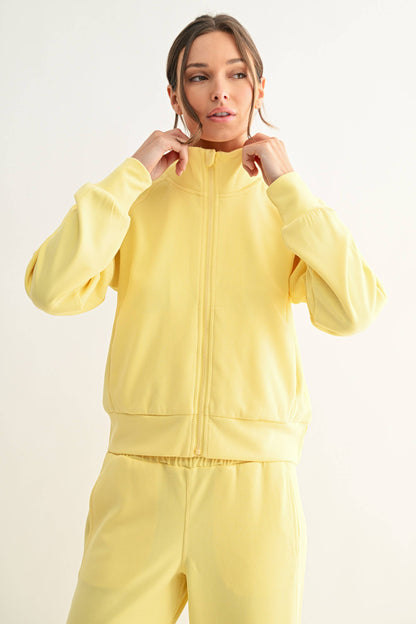 Luxe Sand Wash Rib Zip Jacket