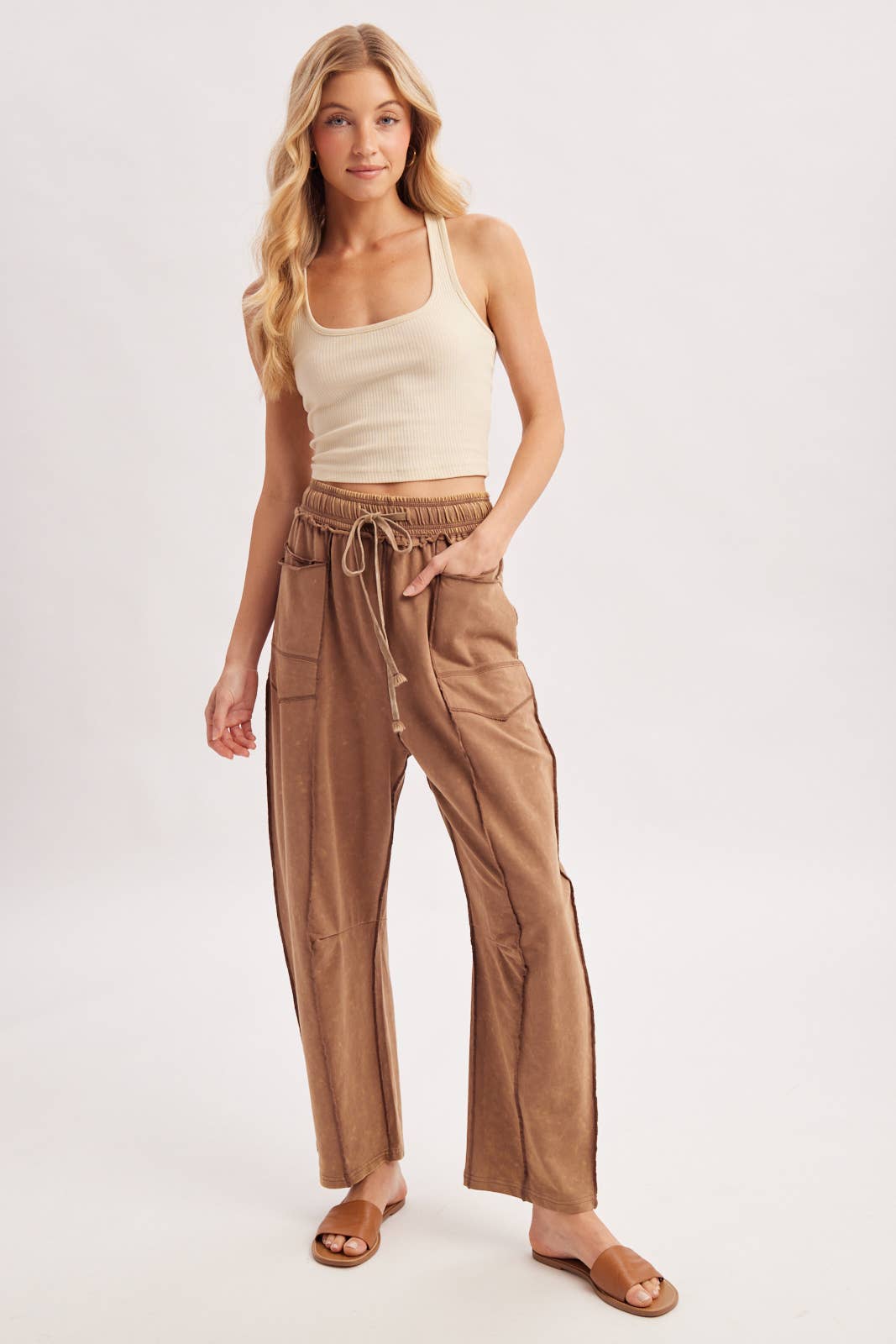 Washed Out Barrel Pants