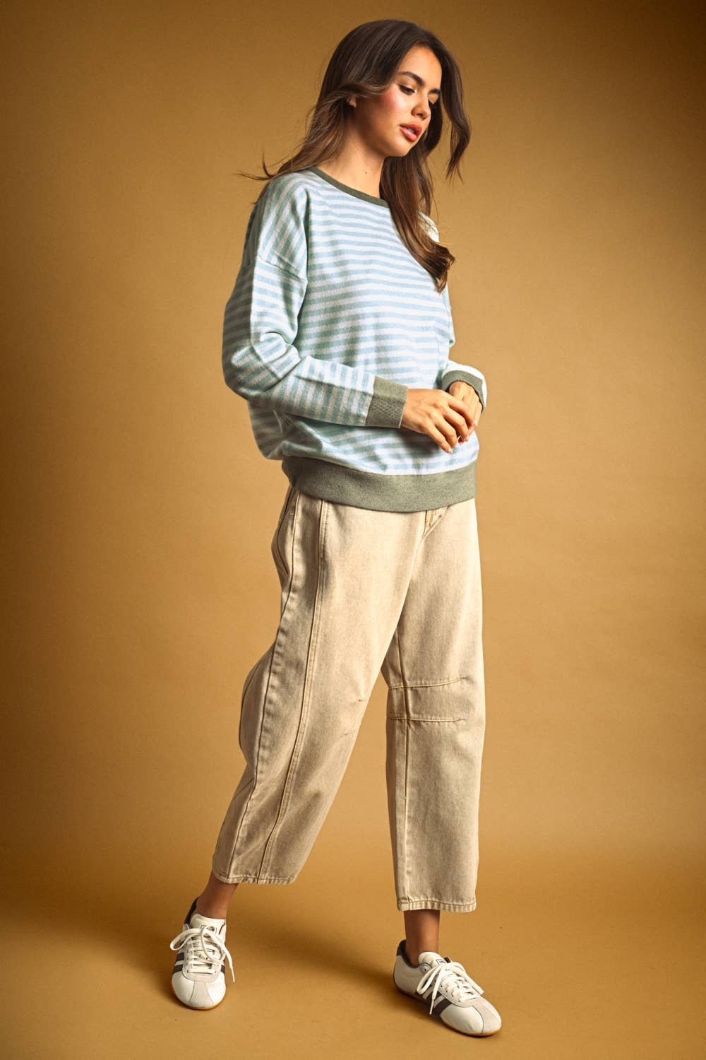 Striped Contrast Top