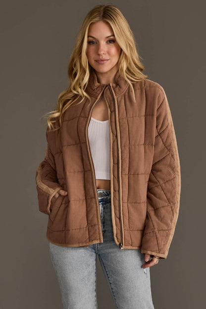 Tan Soft Quilted Jacket