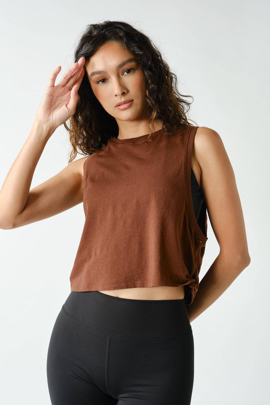 Pima Cotton Relaxed Side-Knot Tank