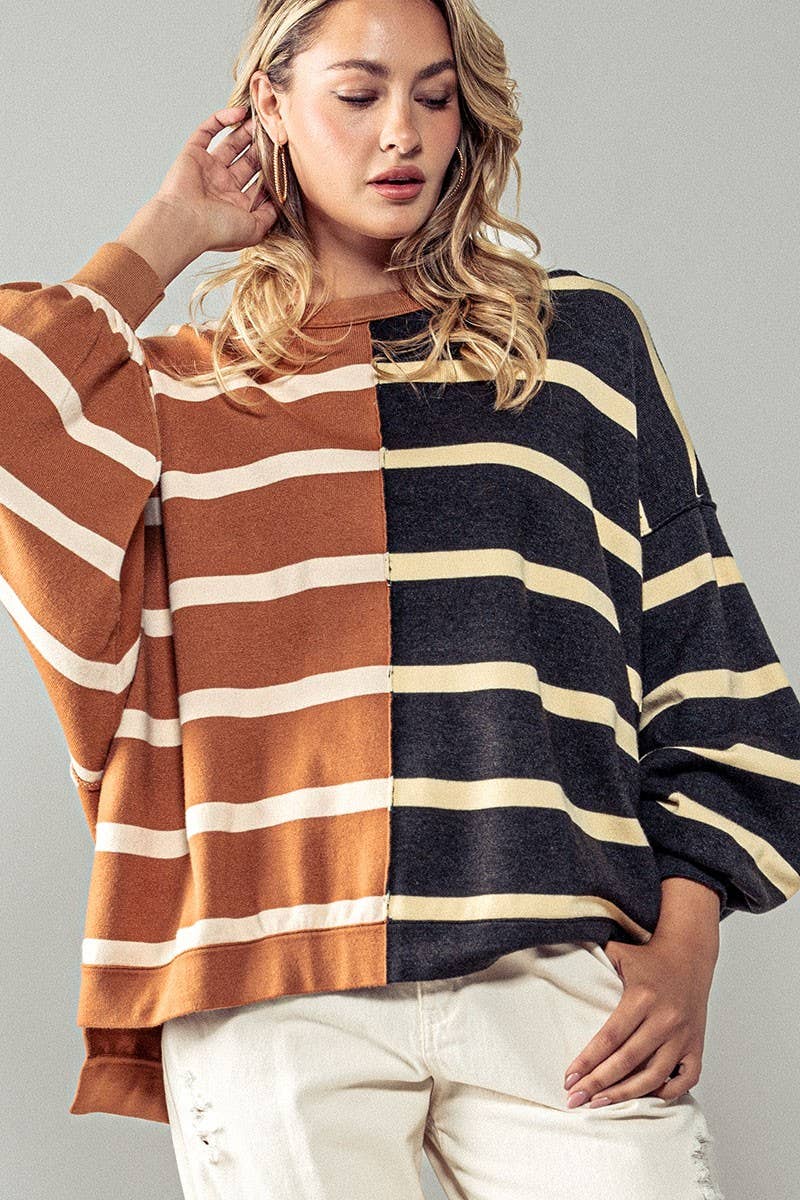 Two Tone Stripe Top