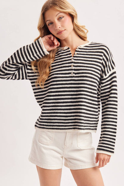 Relaxed Stripe Henley