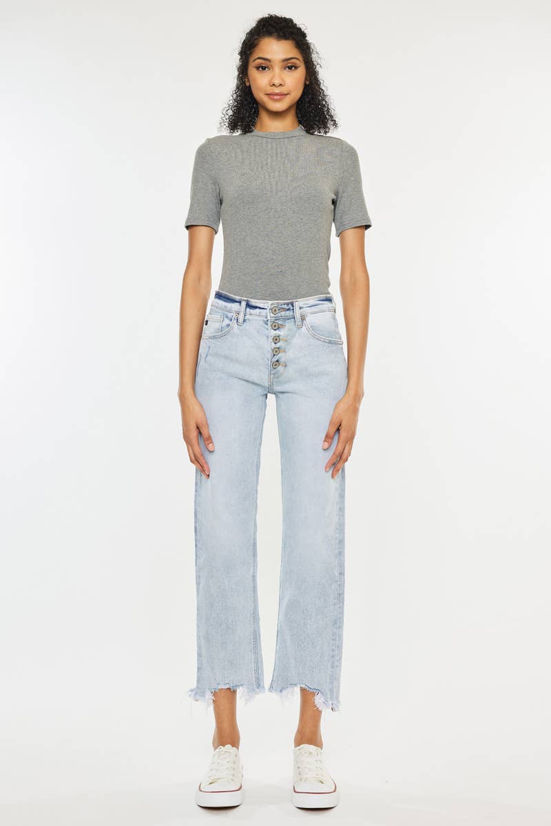 High Rise Slim Straight Jeans