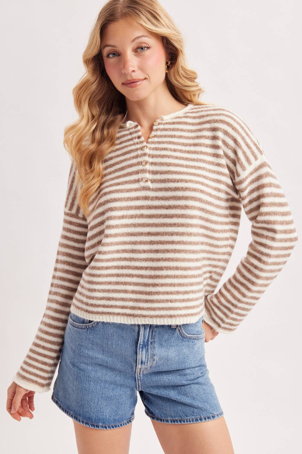 Relaxed Stripe Henley