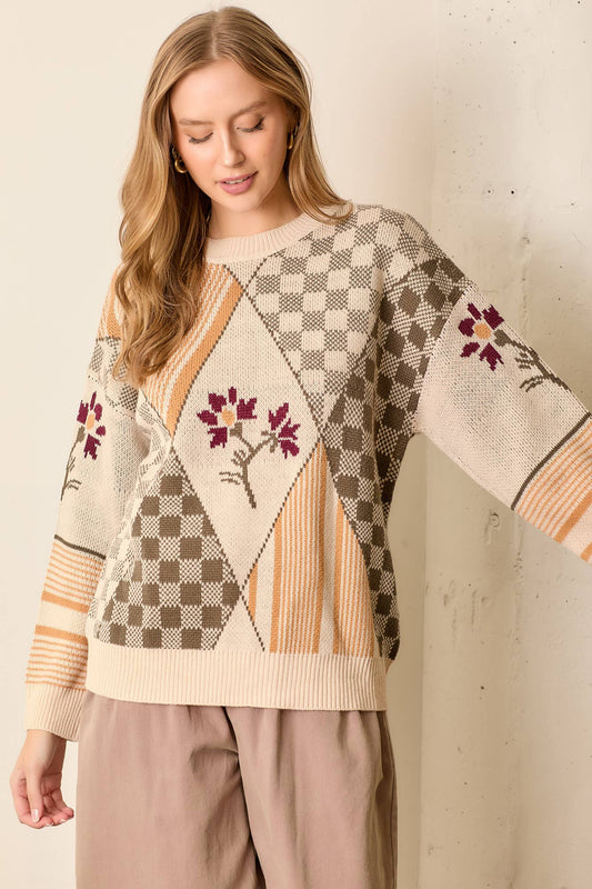 Multi Pattern Sweater