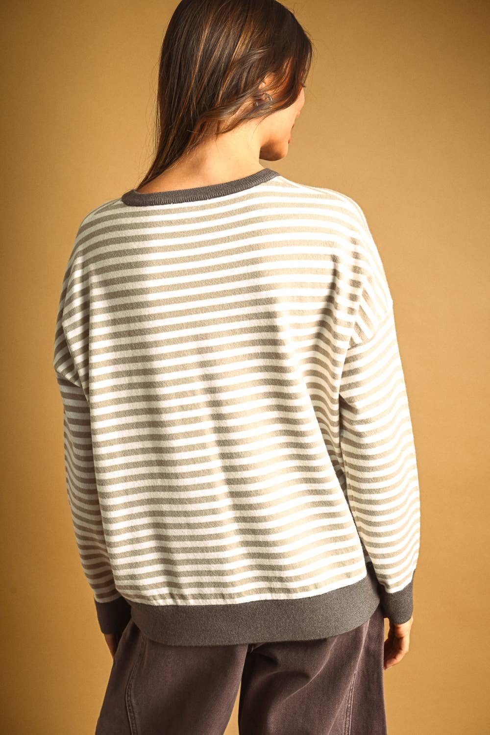 Striped Contrast Top