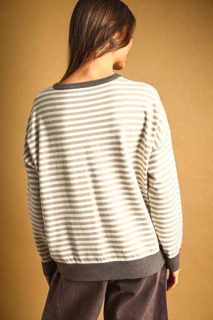 Striped Contrast Top