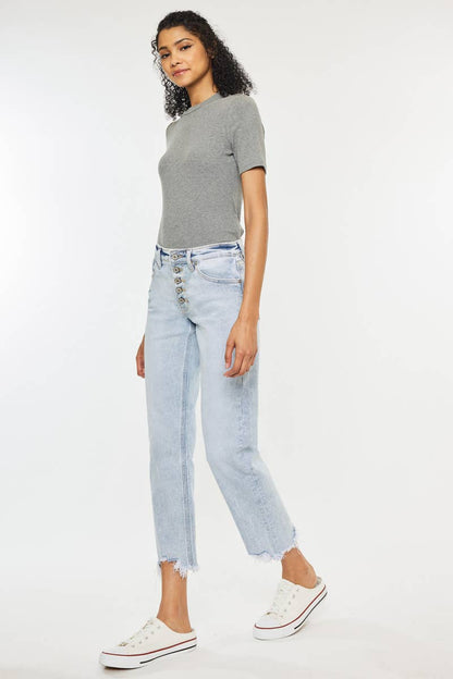 High Rise Slim Straight Jeans