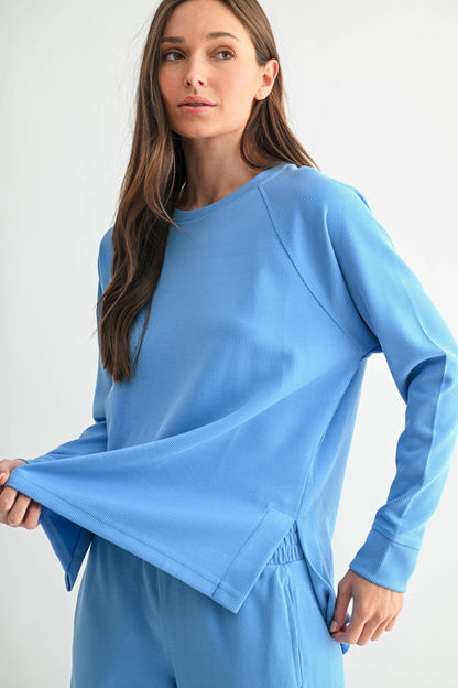 Luxe Sand Wash Rib Raglan Tee