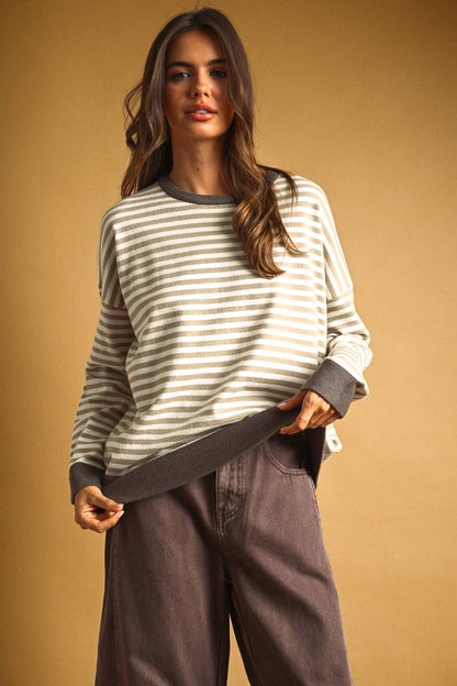 Striped Contrast Top