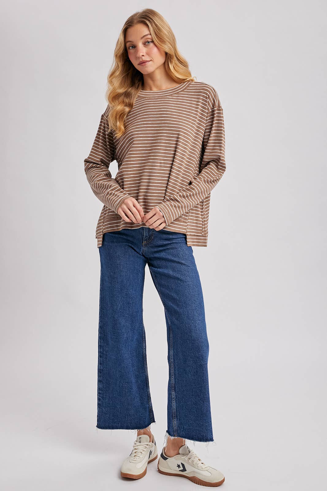 Striped Slouchy Crew
